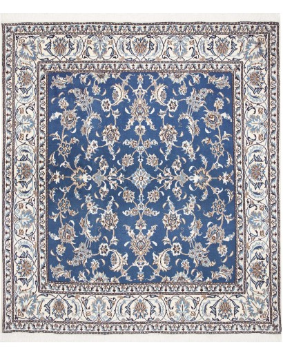 Tappeto Nain Kashmar Persia bianco grigio 192x212