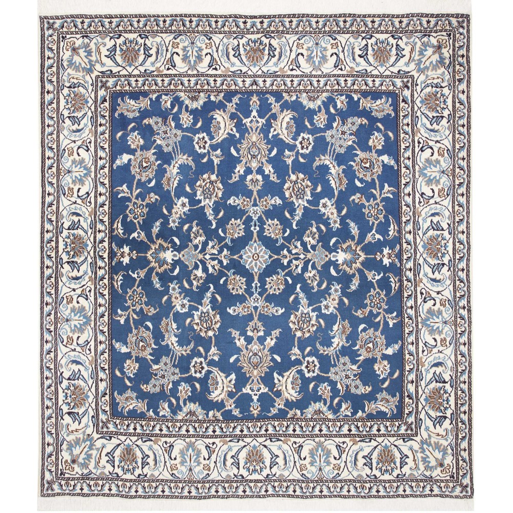 Tappeto Nain Kashmar Persia bianco grigio 192x212