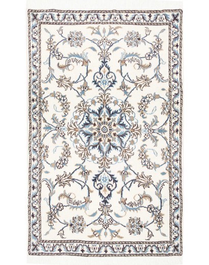 Tappeto Nain Kashmar Persia beige azzurro 88x142