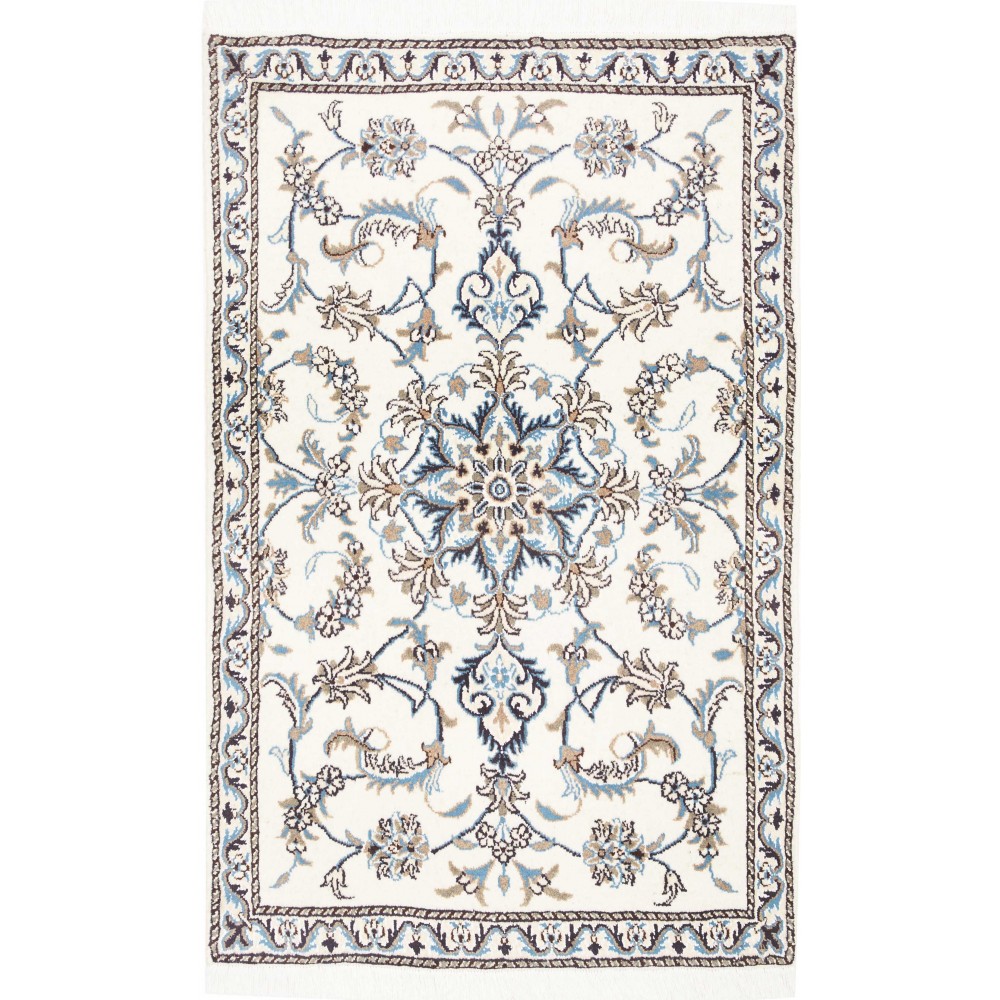 Tappeto Nain Kashmar Persia beige azzurro 88x142