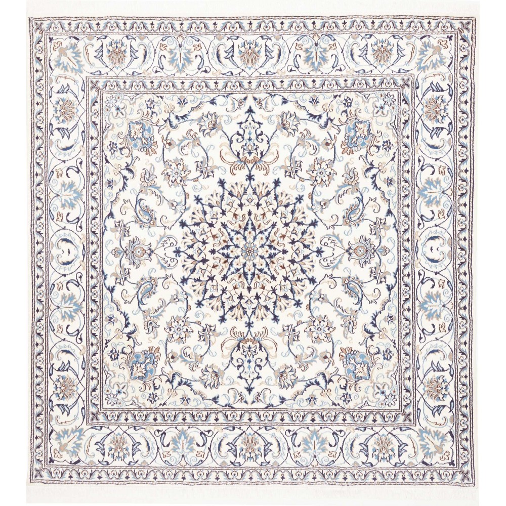 Tappeto Nain Kashmar Persia beige azzurro 192x200