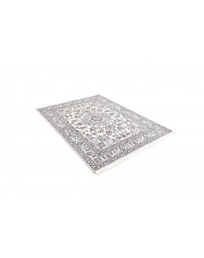 Tappeto Nain Kashmar Persia bianco grigio 145x195