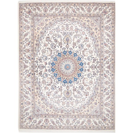 Tappeto Nain Kashmar Persia bianco grigio 297x400