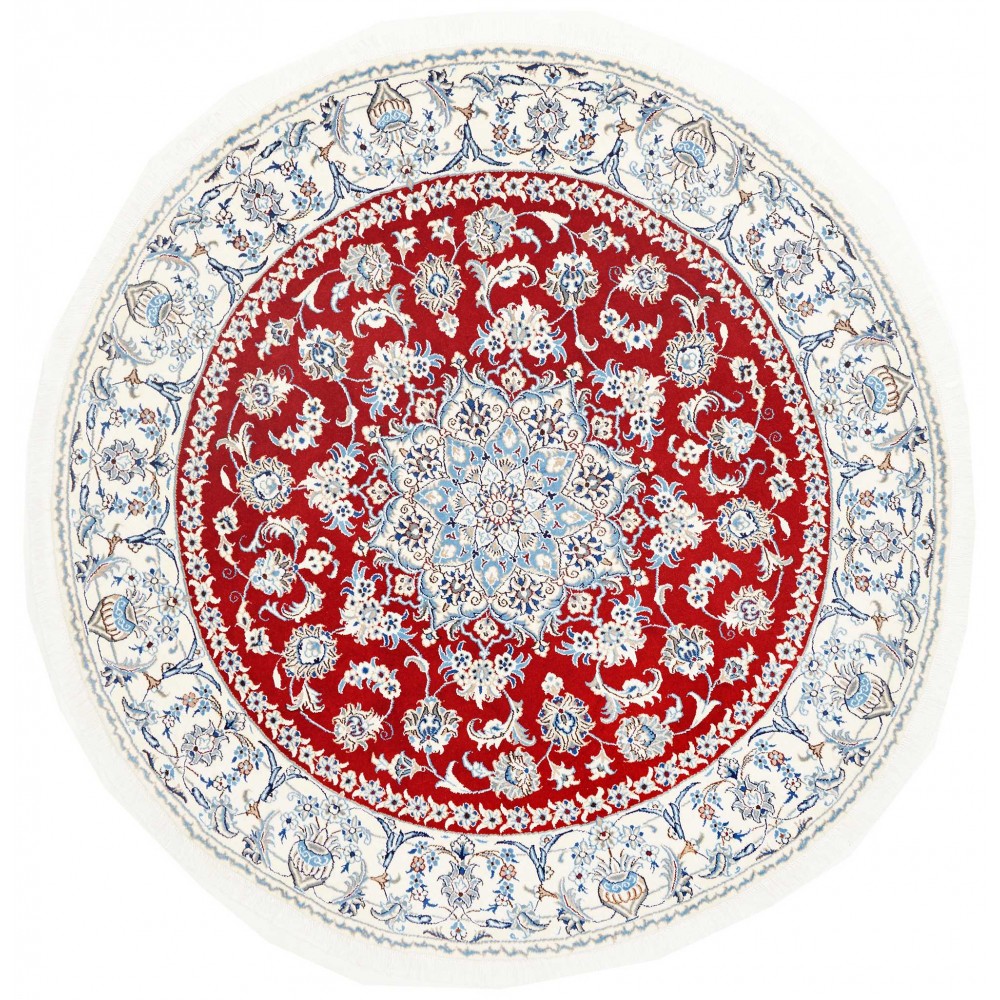 Tappeto Nain Kashmar Persia bianco grigio 198x204