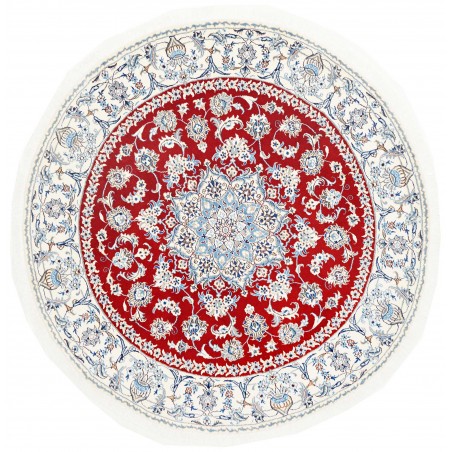 Tappeto Nain Kashmar Persia bianco grigio 198x204