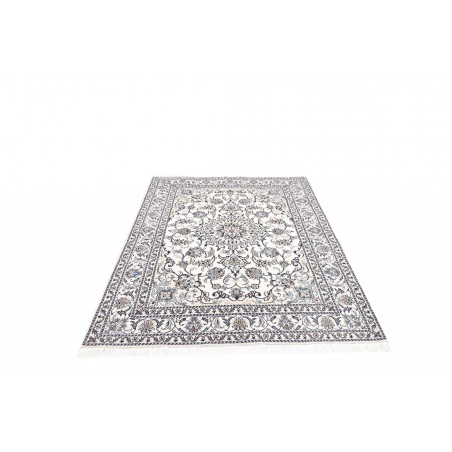 Tappeto Nain Kashmar Persia bianco grigio 145x195