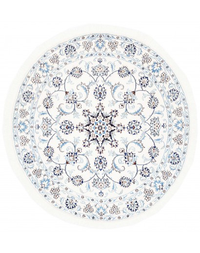 Tappeto Nain Kashmar Persia bianco azzurro 140x142