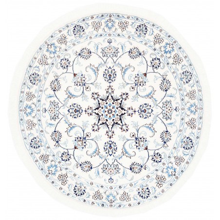 Tappeto Nain Kashmar Persia bianco azzurro 140x142