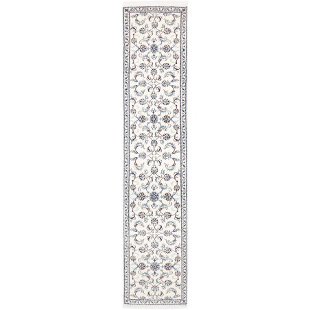 Tappeto Nain Kashmar Persia bianco grigio 77x380
