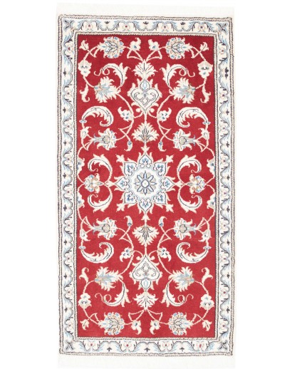 Tappeto Nain Kashmar Persia bianco marrone 70x138