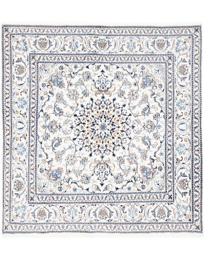 Tappeto Nain Kashmar Persia beige azzurro 194x200