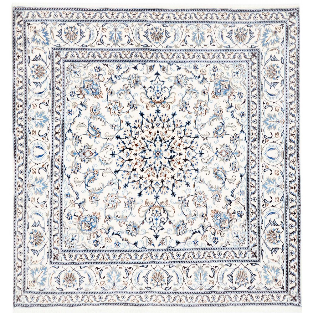 Tappeto Nain Kashmar Persia beige azzurro 194x200
