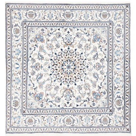 Tappeto Nain Kashmar Persia beige azzurro 194x200