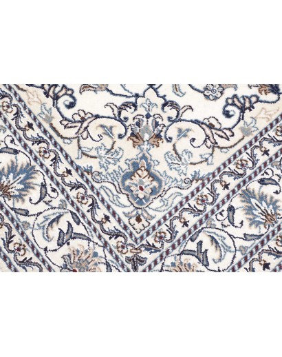 Tappeto Nain Kashmar Persia bianco grigio 145x195