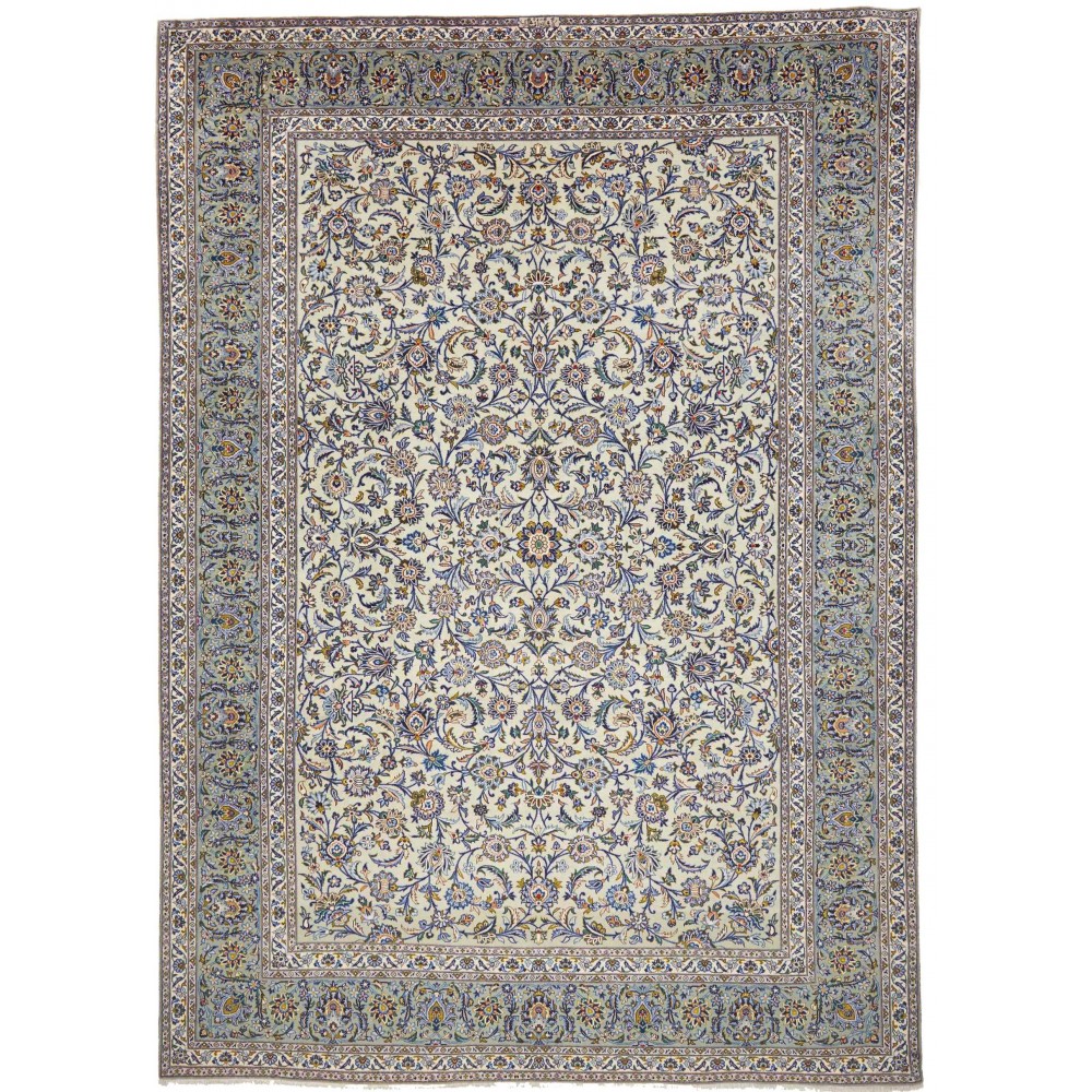 Tappeto Kashan Persia azzurro bianco 295x408