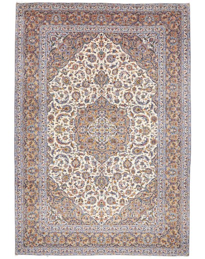 Tappeto Kashan Persia beige grigio 253x365