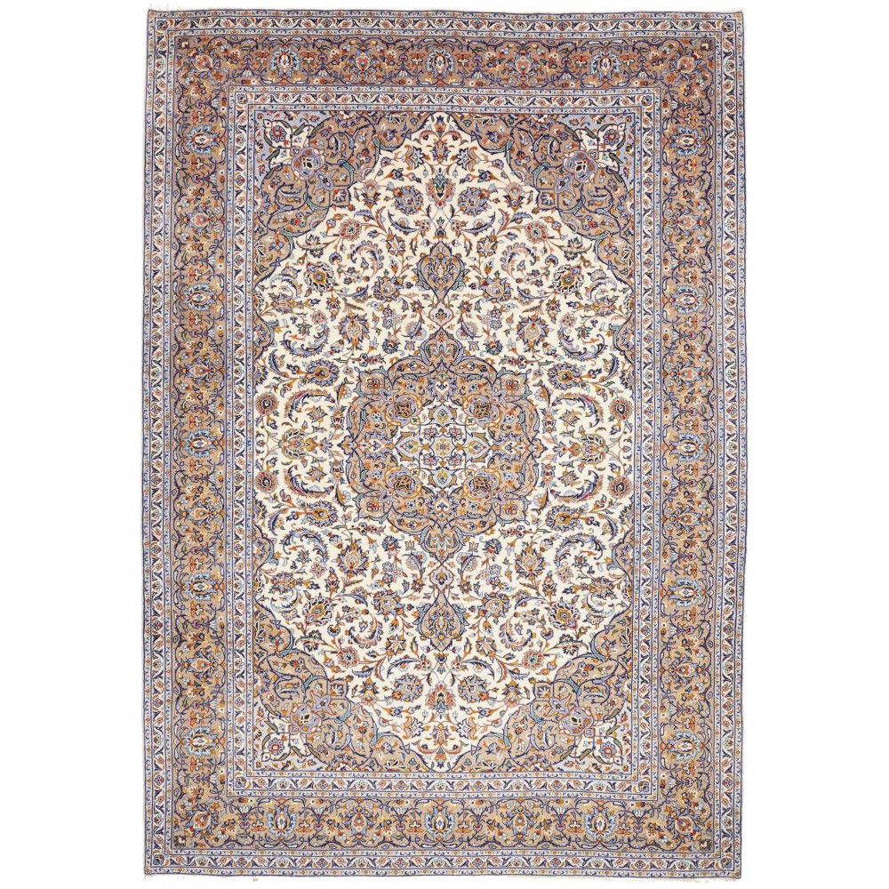 Tappeto Kashan Persia beige grigio 253x365