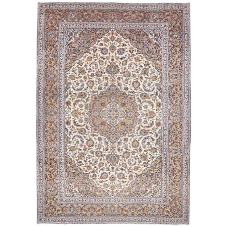 Tappeto Kashan Persia beige grigio 253x365