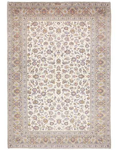 Tappeto Kashan Persia bianco azzurro 238x343
