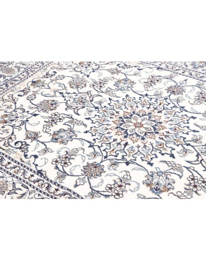 Tappeto Nain Kashmar Persia bianco grigio 145x195