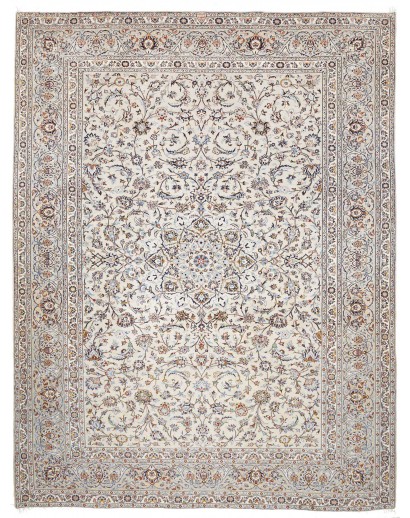 Tappeto Kashan Persia bianco azzurro 295x382