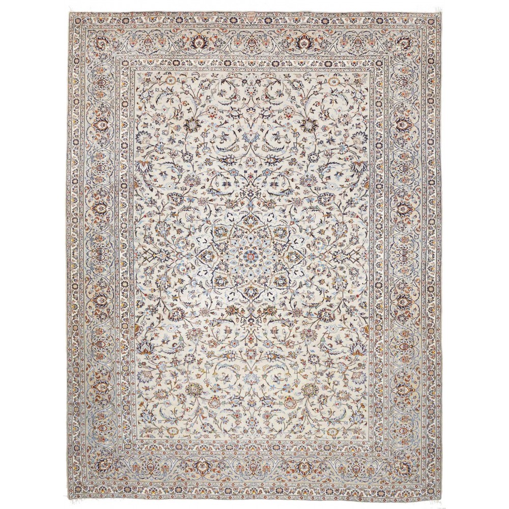 Tappeto Kashan Persia bianco azzurro 295x382
