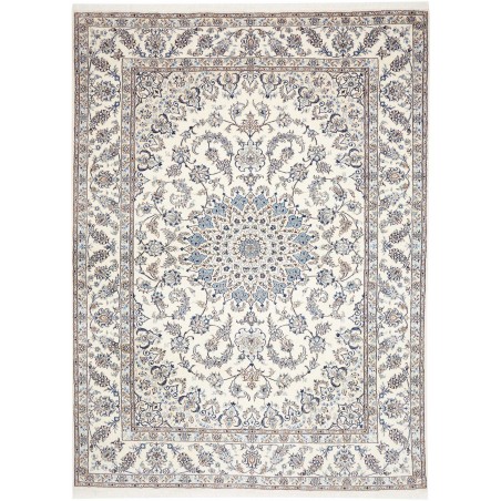 Tappeto Nain Kashmar Persia bianco grigio 250x350