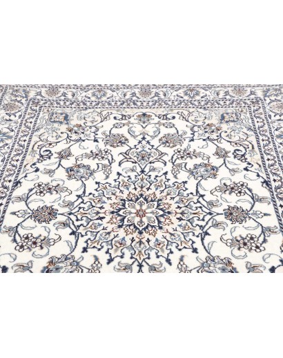 Tappeto Nain Kashmar Persia bianco grigio 145x195