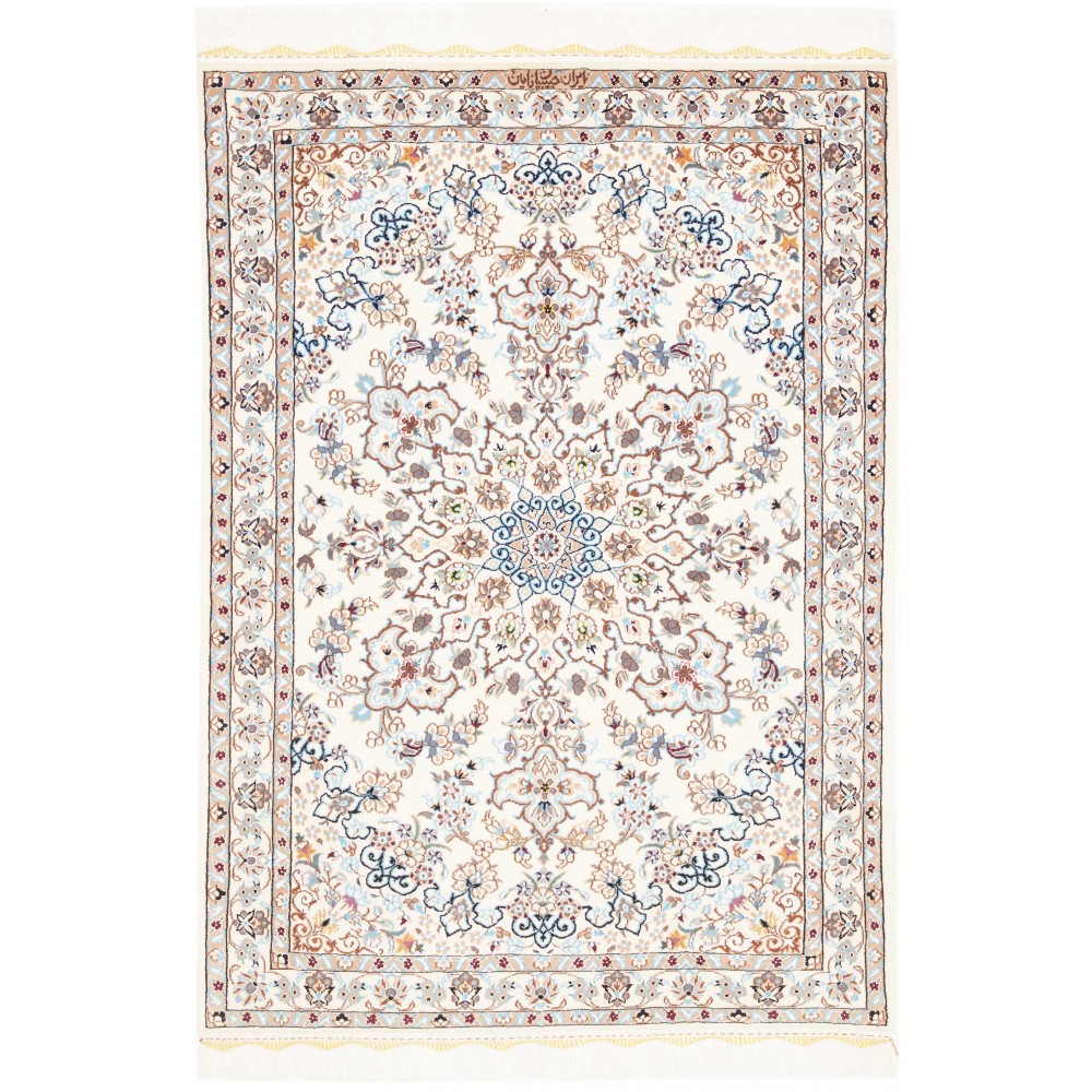 Tappeto Nain 6La Persia bianco grigio 103x147