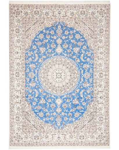 Tappeto Nain 9La Persia bianco blu 250x358