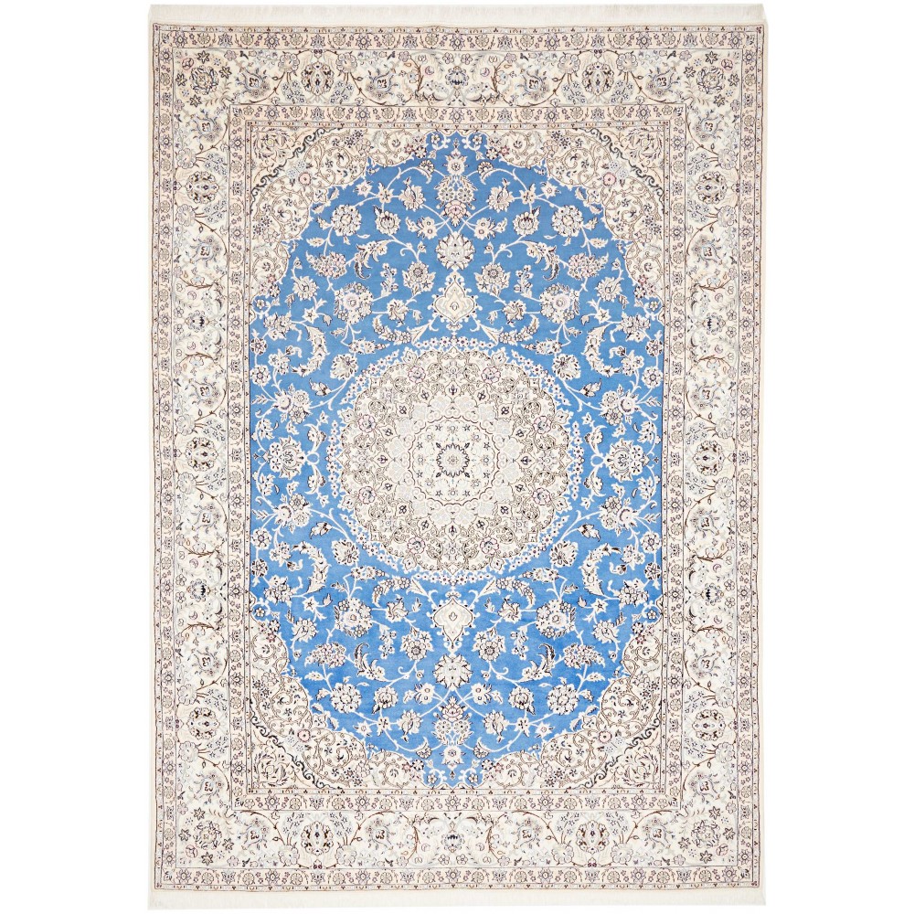 Tappeto Nain 9La Persia bianco blu 250x358