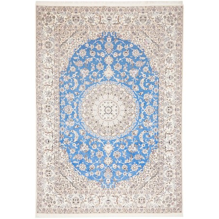 Tappeto Nain 9La Persia bianco blu 250x358