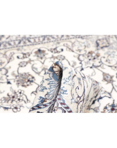 Tappeto Nain Kashmar Persia bianco grigio 145x195