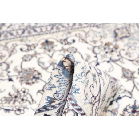 Tappeto Nain Kashmar Persia bianco grigio 145x195