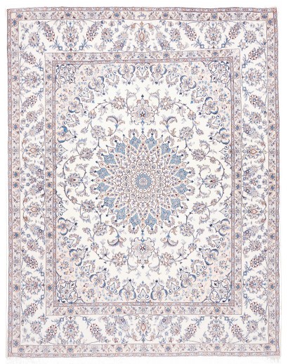 Tappeto Nain Kashmar Persia bianco grigio 250x317