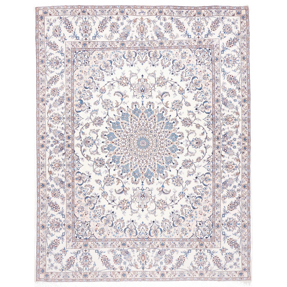Tappeto Nain Kashmar Persia bianco grigio 250x317