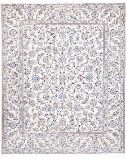 Tappeto Nain Kashmar Persia bianco azzurro 250x302