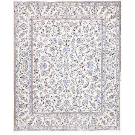 Tappeto Nain Kashmar Persia bianco azzurro 250x302