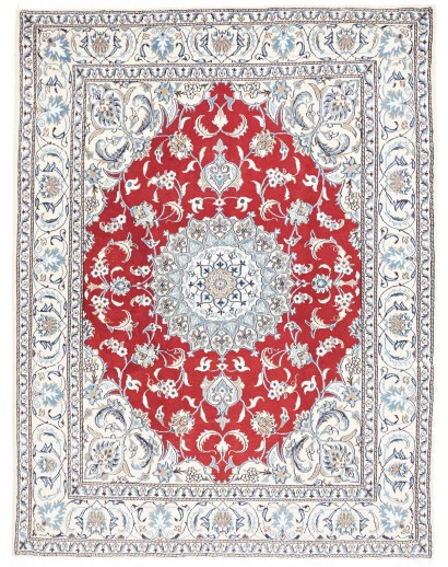 Tappeto Nain Kashmar Persia bianco grigio 193x250