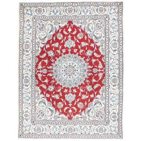 Tappeto Nain Kashmar Persia bianco grigio 193x250
