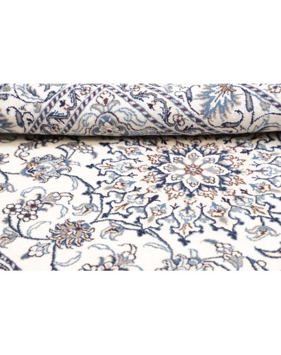 Tappeto Nain Kashmar Persia bianco grigio 145x195