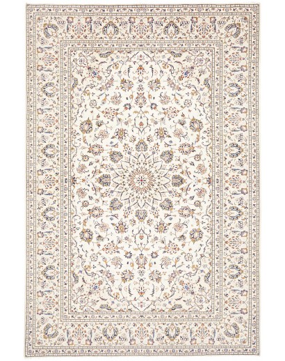 Tappeto Kashan Persia bianco azzurro 194x296