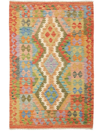 Tappeto Kilim Afghanistan marrone 104x153
