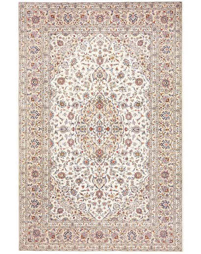 Tappeto Kashan Persia bianco marrone 198x306