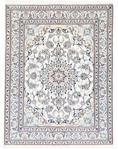 Tappeto Nain Kashmar Persia bianco grigio 150x193