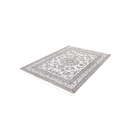 Tappeto Nain Kashmar Persia bianco grigio 150x193
