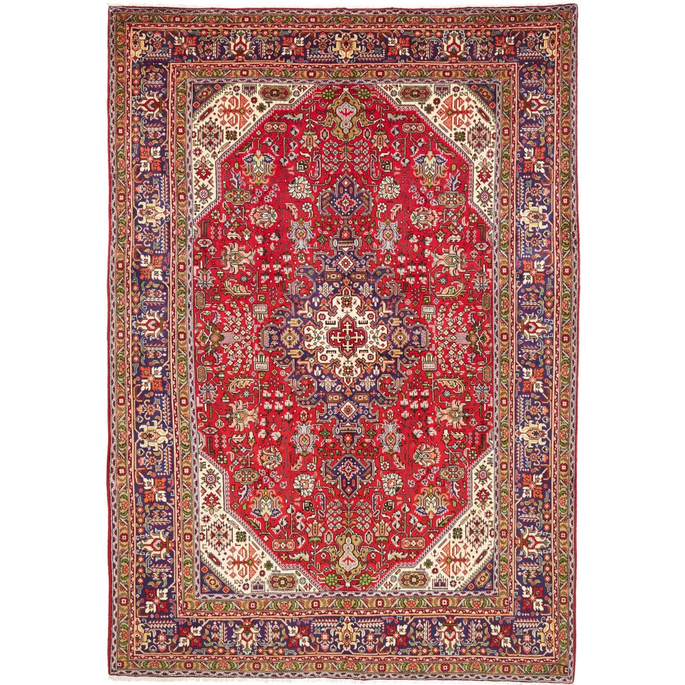 Tappeto Tabriz Persia marrone giallo 202x290