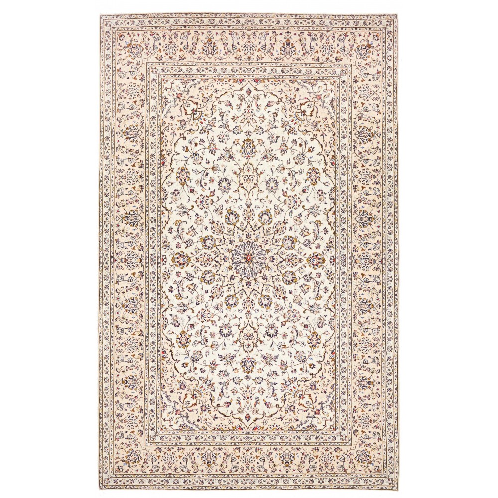 Tappeto Kashan Persia bianco grigio 196x312