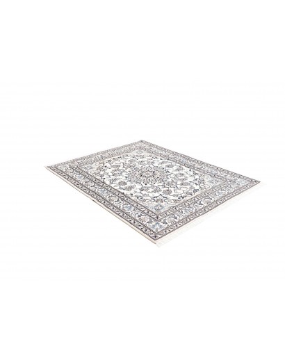 Tappeto Nain Kashmar Persia bianco grigio 150x193