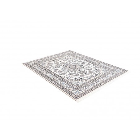 Tappeto Nain Kashmar Persia bianco grigio 150x193